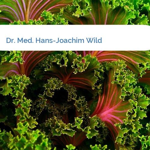 Bild Dr. Med. Hans-Joachim Wild