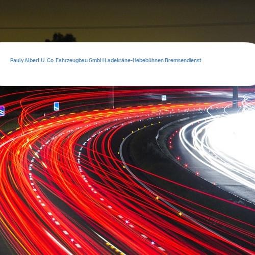Bild Pauly Albert U. Co. Fahrzeugbau GmbH Ladekräne-Hebebühnen Bremsendienst